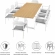 Aeris 9 Piece Outdoor Dining Set in White Aluminum, Faux Wood & Gray Fabric