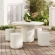 Brion Indoor Outdoor 5 Piece Dining Set in White Concrete