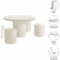 Brion Indoor Outdoor 5 Piece Dining Set in White Concrete