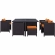 Inverse 9 Pc. Outdoor Patio Dining Set in Synthetic Rattan with Orange Cushions