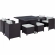 Inverse 9 Pc. Outdoor Patio Dining Set in Synthetic Rattan with White Cushions