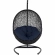 Encase Swing Outdoor Lounge Chair in Poly Rattan with Navy Cushion