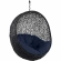 Encase Swing Outdoor Lounge Chair in Poly Rattan with Navy Cushion