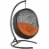 Encase Swing Outdoor Lounge Chair in Poly Rattan with Orange Cushion