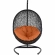 Encase Swing Outdoor Lounge Chair in Poly Rattan with Orange Cushion