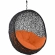 Encase Swing Outdoor Lounge Chair in Poly Rattan with Orange Cushion