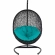 Encase Swing Outdoor Lounge Chair in Poly Rattan with Turquoise Cushion