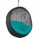 Encase Swing Outdoor Lounge Chair in Poly Rattan with Turquoise Cushion