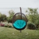 Encase Swing Outdoor Lounge Chair in Poly Rattan with Turquoise Cushion