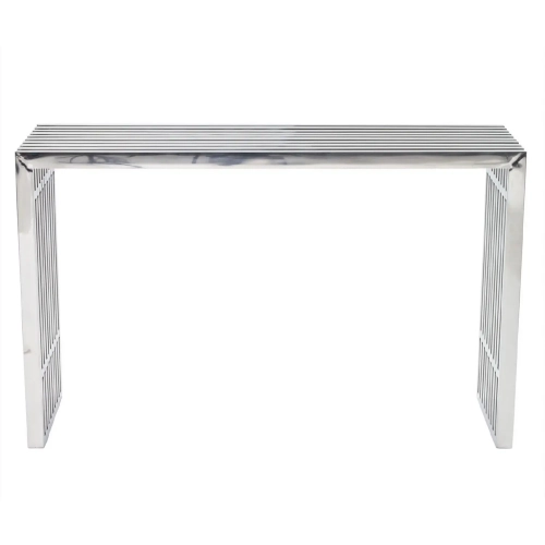 Gridiron Console Table in Stainless Steel