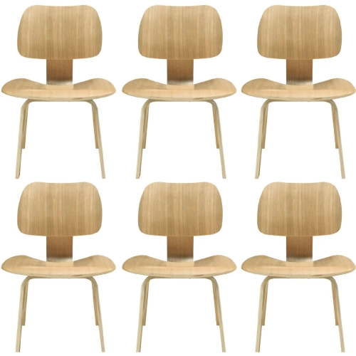 Fathom Dining Chair in Tan Finish Wood (Set of 6)