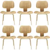 Fathom Dining Chair in Tan Finish Wood (Set of 6)