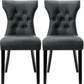 Silhouette Dining Chair in Black Leatherette (Set of 2)