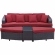 Monterey Outdoor Patio Sectional Sofa Set in Brown with Red Cushions