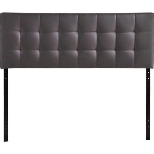 Lily Queen Tufted Leatherette Headboard in Brown