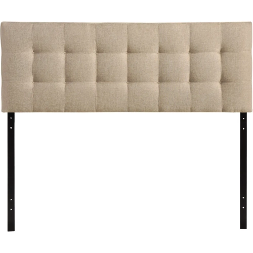 Lily King Tufted Fabric Headboard in Beige