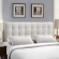 Lily Full Tufted Leatherette Headboard in White