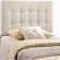 Lily Twin Tufted Fabric Headboard in Ivory