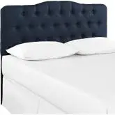 Annabel Queen Fabric Arched Headboard in Tufted Navy