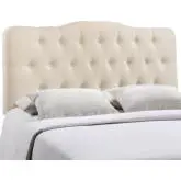 Annabel Full Tufted Ivory Fabric Headboard