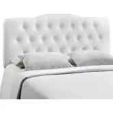 Annabel Full Tufted White Leatherette Headboard