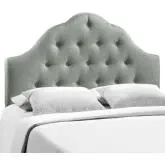 Sovereign Full Tufted Fabric Headboard in Gray