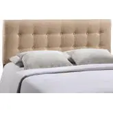 Emily Queen Tufted Beige Fabric Headboard