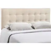 Emily Full Tufted Ivory Fabric Headboard