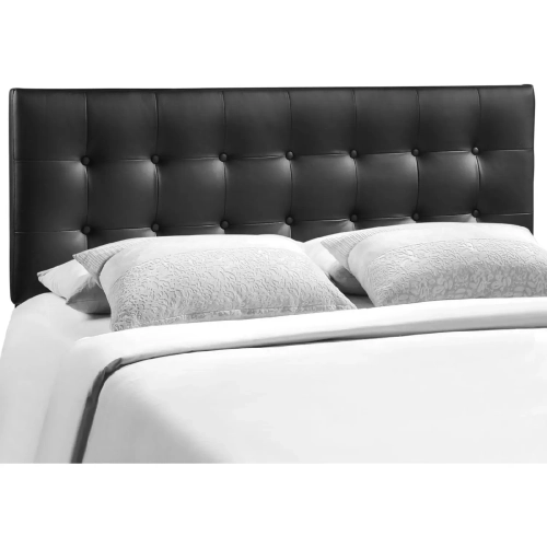 Emily Full Tufted Black Leatherette Headboard