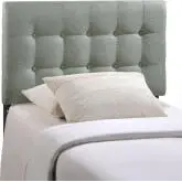 Emily Twin Tufted Gray Fabric Headboard