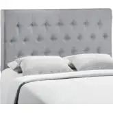 Clique Full Headboard in Gray Tufted Linen