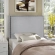 Region Twin Nailhead Upholstered Headboard in Gray Linen