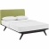Tracy Queen Bed in Cappuccino with Green Fabric Headboard