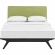 Tracy Queen Bed in Cappuccino with Green Fabric Headboard