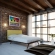 Tracy Queen Bed in Cappuccino with Green Fabric Headboard