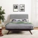 Tracy Queen Bed in Cappuccino with Gray Fabric Headboard