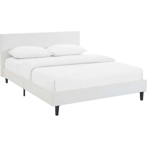 Anya Full Bed in White Leatherette