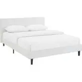 Anya Full Bed in White Leatherette