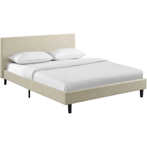 Anya Full Bed in Beige Fabric