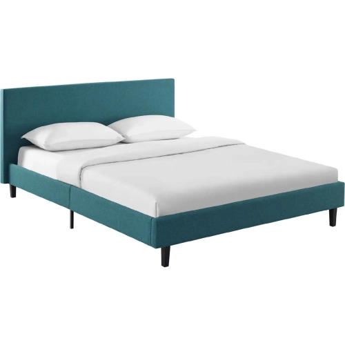 Anya Full Bed in Teal Fabric