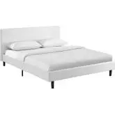 Anya Queen Bed in White Fabric