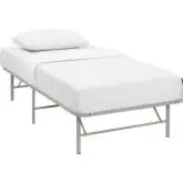 Horizon Twin Stainless Steel Bed Frame in Gray