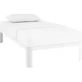 Corinne Twin Bed Frame in White Powder Coated Steel