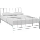 Estate Queen Bed in White Powder Coated Steel