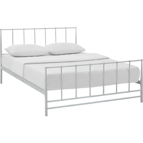 Estate King Bed in White Powder Coated Steel