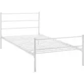 Alina Twin Platform Bed Frame in White Powder Coated Steel