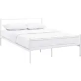 Alina Full Platform Bed Frame in White Powder Coated Steel