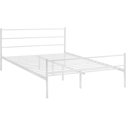 Alina Queen Platform Bed Frame in White Powder Coated Steel