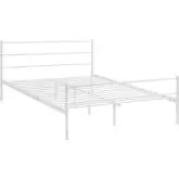 Alina Queen Platform Bed Frame in White Powder Coated Steel