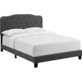 Amelia Full Bed in Tufted Grey Fabric